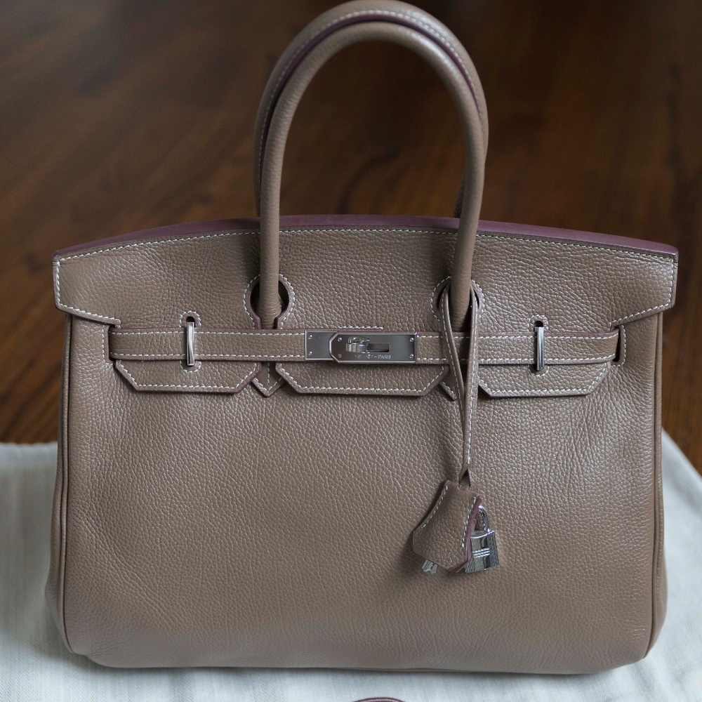 designer handbag bag purse taupe like new